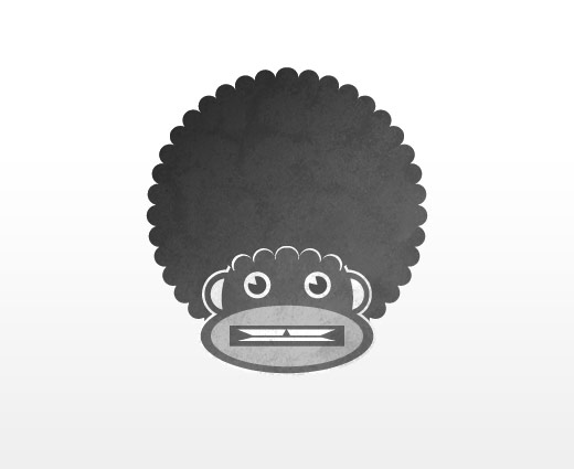 An illustration of a Monkey with a fro